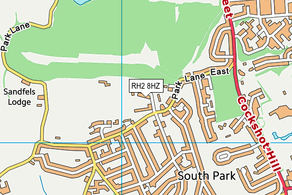 RH2 8HZ map - OS VectorMap District (Ordnance Survey)