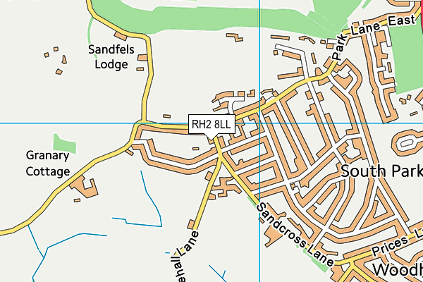 RH2 8LL map - OS VectorMap District (Ordnance Survey)