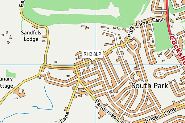 RH2 8LP map - OS VectorMap District (Ordnance Survey)