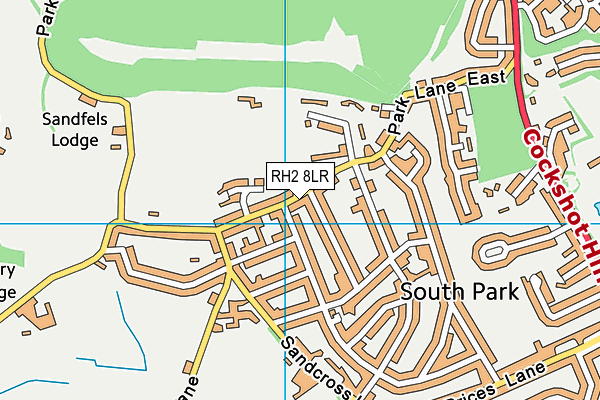 RH2 8LR map - OS VectorMap District (Ordnance Survey)