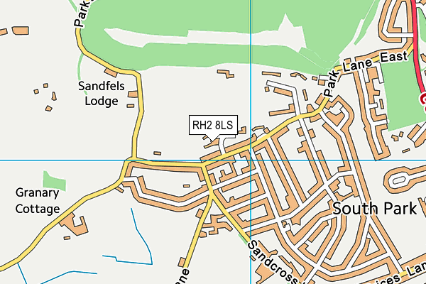 RH2 8LS map - OS VectorMap District (Ordnance Survey)