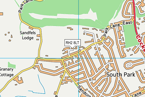 RH2 8LT map - OS VectorMap District (Ordnance Survey)