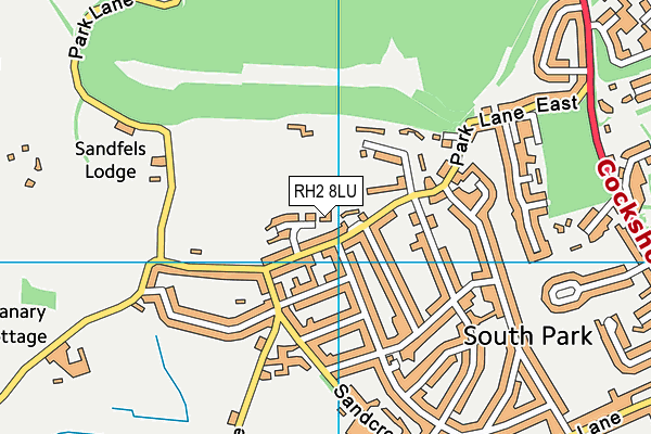 RH2 8LU map - OS VectorMap District (Ordnance Survey)