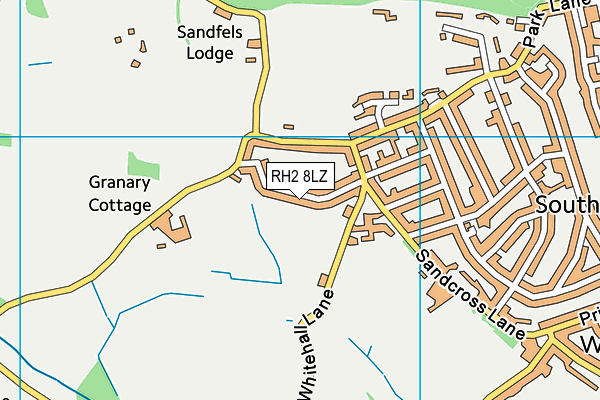 RH2 8LZ map - OS VectorMap District (Ordnance Survey)