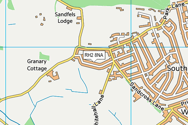 RH2 8NA map - OS VectorMap District (Ordnance Survey)