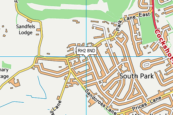 RH2 8ND map - OS VectorMap District (Ordnance Survey)