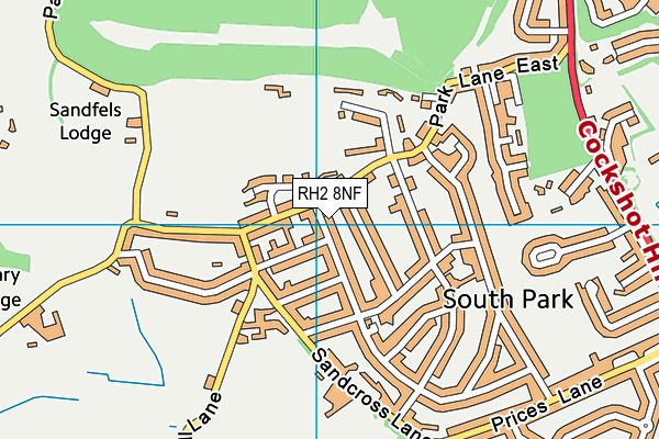 RH2 8NF map - OS VectorMap District (Ordnance Survey)