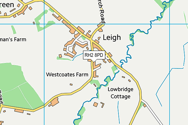 RH2 8PD map - OS VectorMap District (Ordnance Survey)