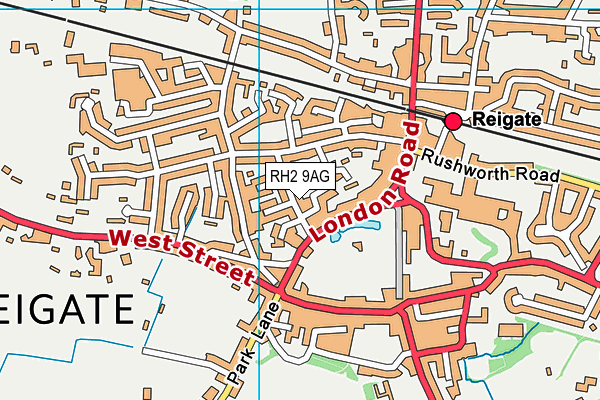 RH2 9AG map - OS VectorMap District (Ordnance Survey)