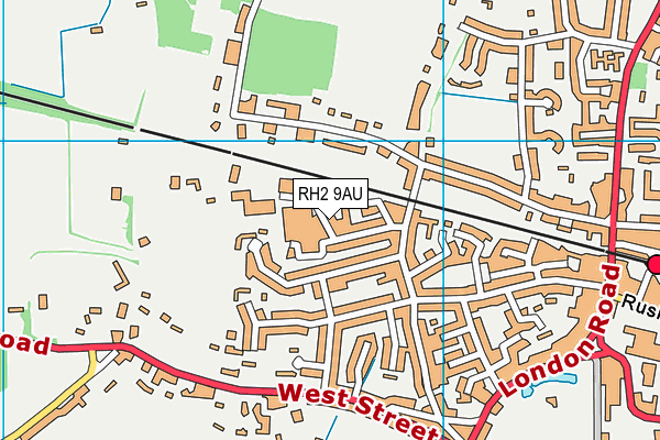 RH2 9AU map - OS VectorMap District (Ordnance Survey)