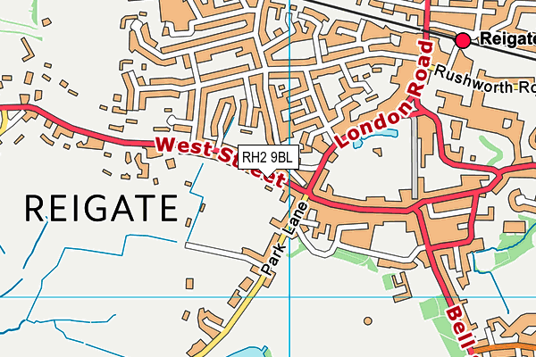 RH2 9BL map - OS VectorMap District (Ordnance Survey)