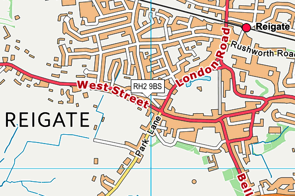 RH2 9BS map - OS VectorMap District (Ordnance Survey)