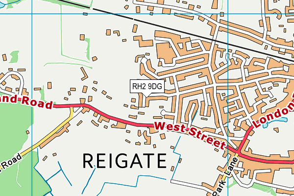 RH2 9DG map - OS VectorMap District (Ordnance Survey)