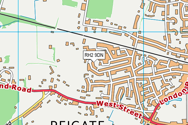 RH2 9DN map - OS VectorMap District (Ordnance Survey)