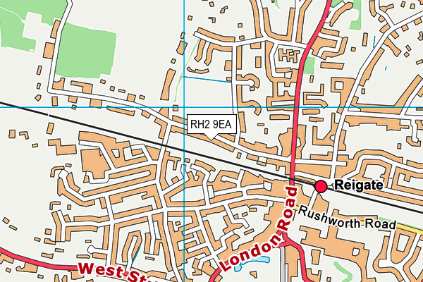 RH2 9EA map - OS VectorMap District (Ordnance Survey)