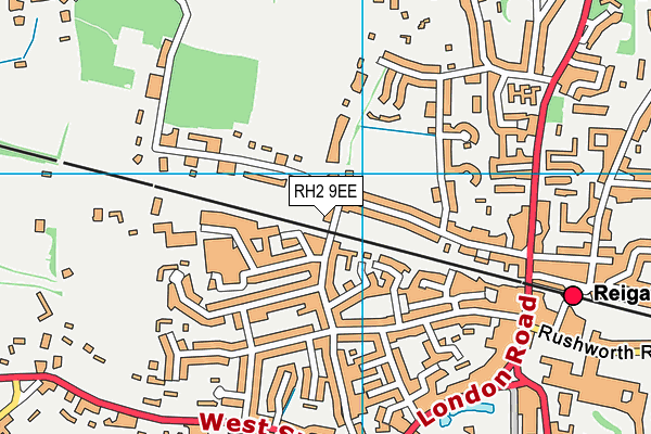 RH2 9EE map - OS VectorMap District (Ordnance Survey)