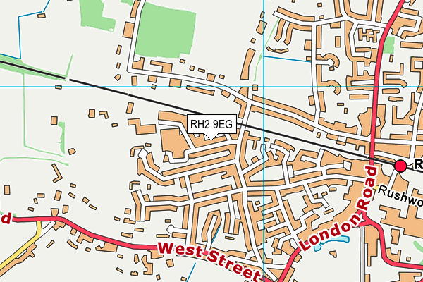 RH2 9EG map - OS VectorMap District (Ordnance Survey)