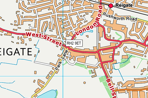 RH2 9ET map - OS VectorMap District (Ordnance Survey)