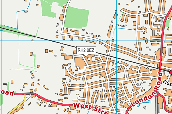 RH2 9EZ map - OS VectorMap District (Ordnance Survey)