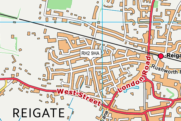 RH2 9HA map - OS VectorMap District (Ordnance Survey)