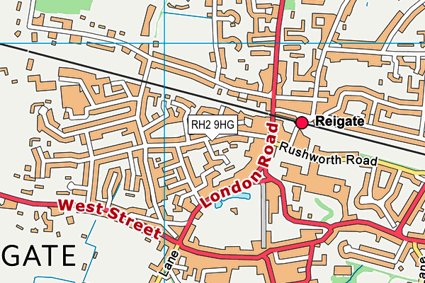 RH2 9HG map - OS VectorMap District (Ordnance Survey)