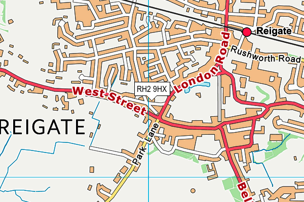 RH2 9HX map - OS VectorMap District (Ordnance Survey)