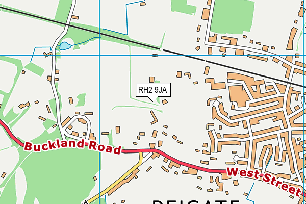 RH2 9JA map - OS VectorMap District (Ordnance Survey)