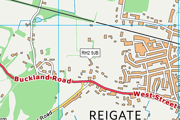 RH2 9JB map - OS VectorMap District (Ordnance Survey)