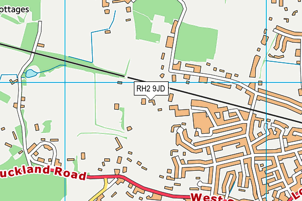 RH2 9JD map - OS VectorMap District (Ordnance Survey)