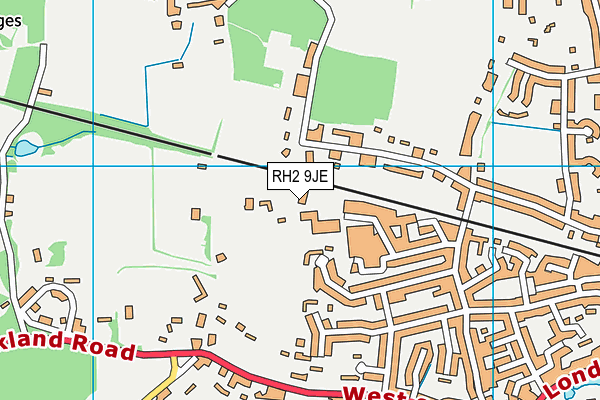 RH2 9JE map - OS VectorMap District (Ordnance Survey)