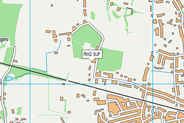 RH2 9JF map - OS VectorMap District (Ordnance Survey)