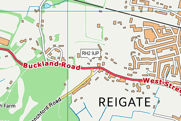 RH2 9JP map - OS VectorMap District (Ordnance Survey)