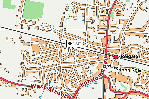 RH2 9JT map - OS VectorMap District (Ordnance Survey)
