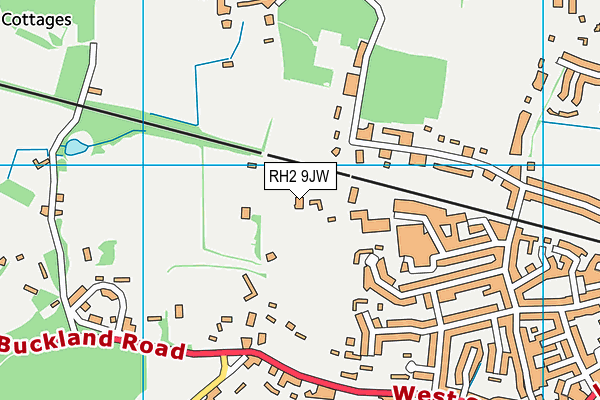 RH2 9JW map - OS VectorMap District (Ordnance Survey)