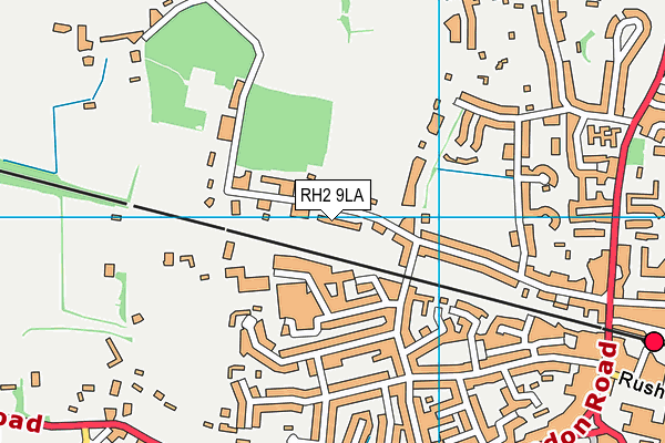 RH2 9LA map - OS VectorMap District (Ordnance Survey)