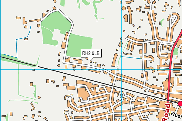 RH2 9LB map - OS VectorMap District (Ordnance Survey)