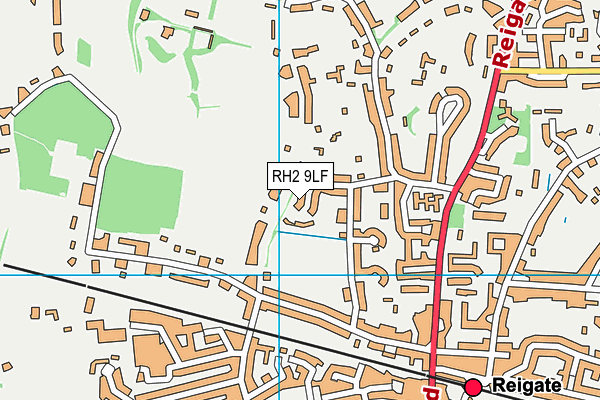 RH2 9LF map - OS VectorMap District (Ordnance Survey)