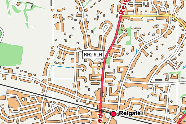 RH2 9LH map - OS VectorMap District (Ordnance Survey)
