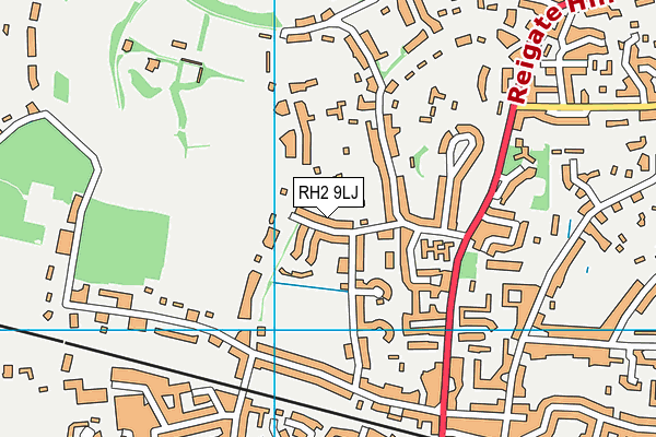 RH2 9LJ map - OS VectorMap District (Ordnance Survey)