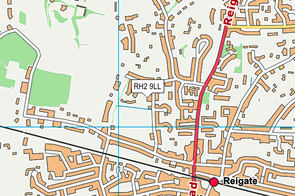 RH2 9LL map - OS VectorMap District (Ordnance Survey)