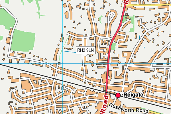 RH2 9LN map - OS VectorMap District (Ordnance Survey)