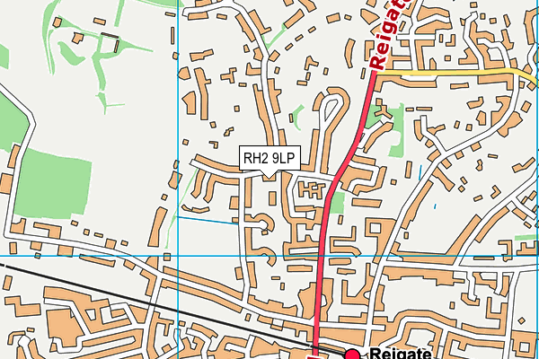 RH2 9LP map - OS VectorMap District (Ordnance Survey)