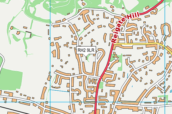 RH2 9LR map - OS VectorMap District (Ordnance Survey)