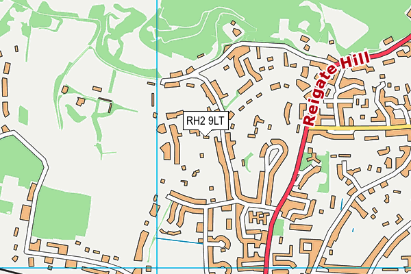 RH2 9LT map - OS VectorMap District (Ordnance Survey)