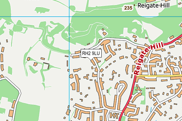 RH2 9LU map - OS VectorMap District (Ordnance Survey)