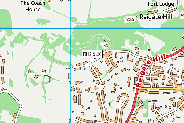 RH2 9LX map - OS VectorMap District (Ordnance Survey)