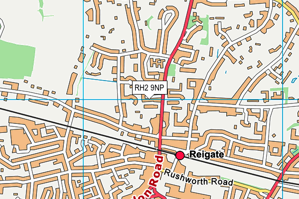 RH2 9NP map - OS VectorMap District (Ordnance Survey)