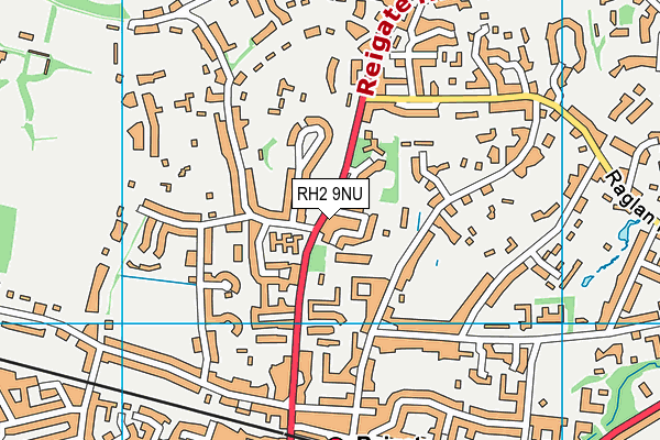 RH2 9NU map - OS VectorMap District (Ordnance Survey)