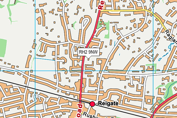 RH2 9NW map - OS VectorMap District (Ordnance Survey)