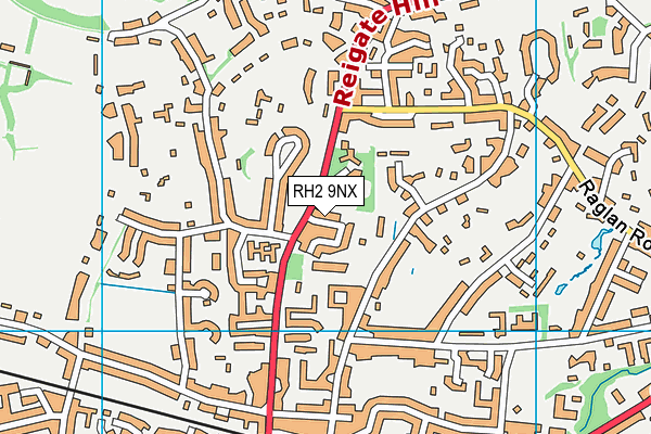 RH2 9NX map - OS VectorMap District (Ordnance Survey)